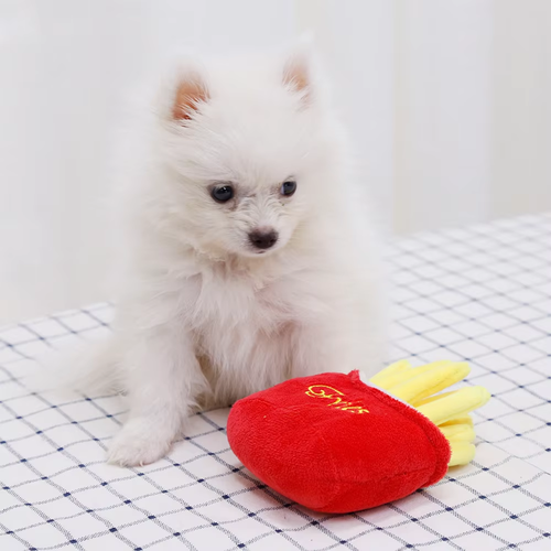 Cute cartoon French fries hamburger pet supplies toys,