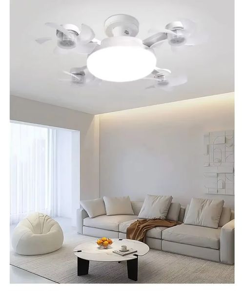 4 Heads Drone Style E27 Ceiling Fan Light 2-in-1 AC85-265V Three Colors LED Fan Lamp With Remote Control For Home Restaurant