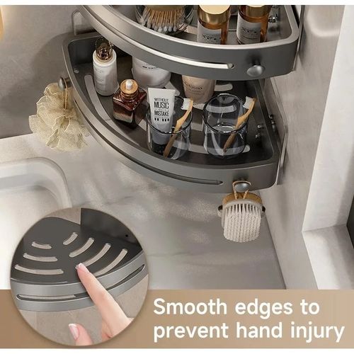 2pcsBathroom Corner Shelf No Drilling Shower Rack Bathroom Storage Rack with Strong Suction Cups No-drill Corner Shower Shelf