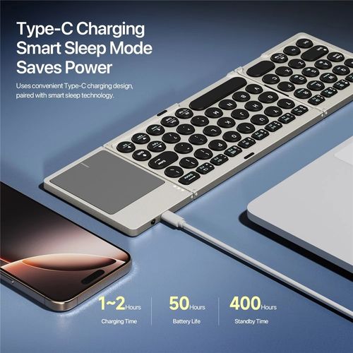 🔤 Trifold Mini Wireless Mobile Keyboard ✈️