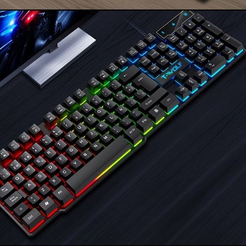3-Piece Wired Gaming Set 🖱️Keyboard Mouse Pad, Rainbow Backlight 🎮Supports PC PS4 PS5 Xbox 🔌No Batteries Needed