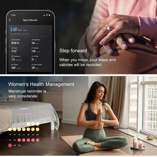 2026 New Smart Ring Heart Rate Blood Pressure Sleep Monitoring Motion Tracking IP68 Waterproof Men Women Smart Ring Holiday Gift
