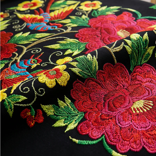 ⏳Mexican Floral Tablecloth with Scalloped Edge🏵️