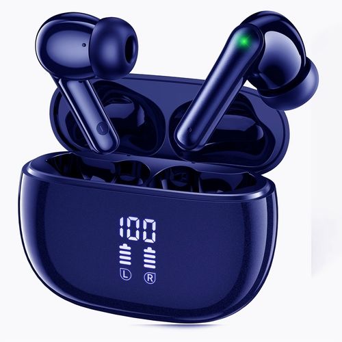 Bluetooth Earbuds with 40-Hour Battery Life (via Charging Case) – V5.3, Touch-Controlled, Hi-Fi Stereo, ENC Noise-Canceling Microphone, LED Battery Display, Deep Bass, Crystal-Clear Calls – Ideal for Sports and Fitness