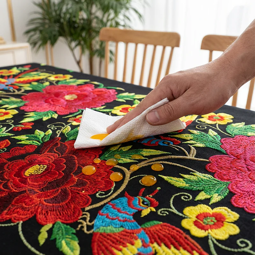 ⏳Mexican Floral Tablecloth with Scalloped Edge🏵️