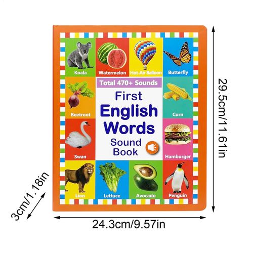 English Words Book Kids English Words Book With Sound Educational Vocabulary Studying Companion For Home 2-6 Years Old Girls
