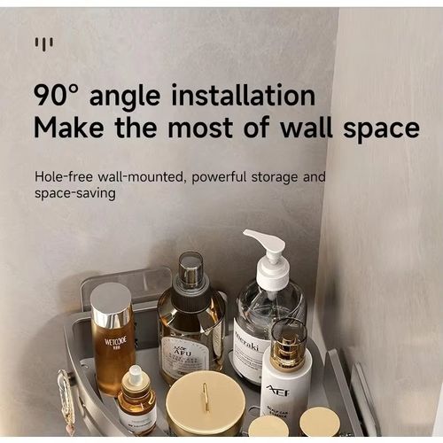 2pcsBathroom Corner Shelf No Drilling Shower Rack Bathroom Storage Rack with Strong Suction Cups No-drill Corner Shower Shelf