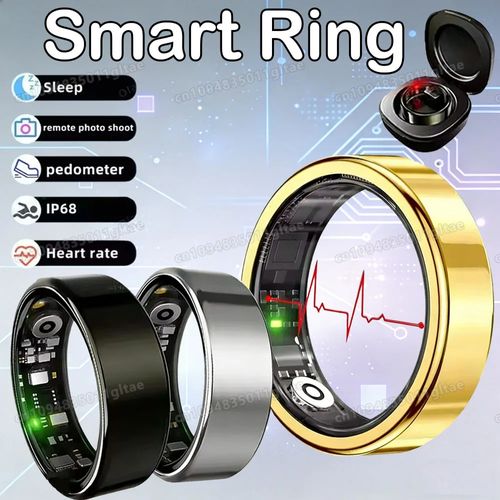 2026 New Smart Ring Heart Rate Blood Pressure Sleep Monitoring Motion Tracking IP68 Waterproof Men Women Smart Ring Holiday Gift