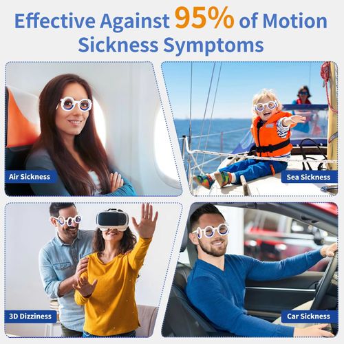 Anti Vertigo Glasses Motion Sickness Glasses,Relieve Carsickness Seasickness Glasses,No Lens Liquid Glasses for Adults or Kids