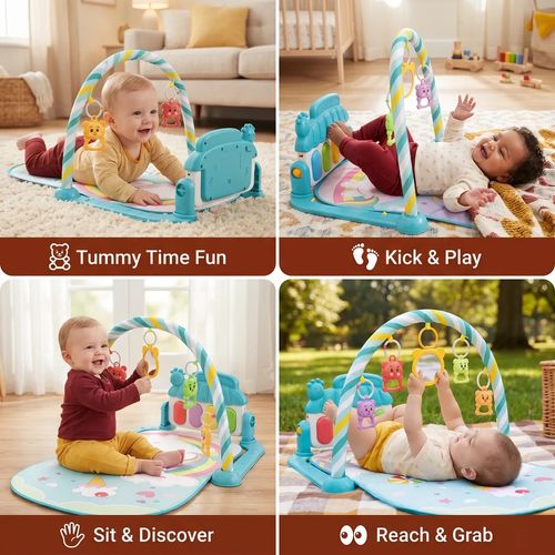 🎵3-in-1 Musical Interactive Piano Pedal🎈 Exercise, Crawling Play Mat🎗️