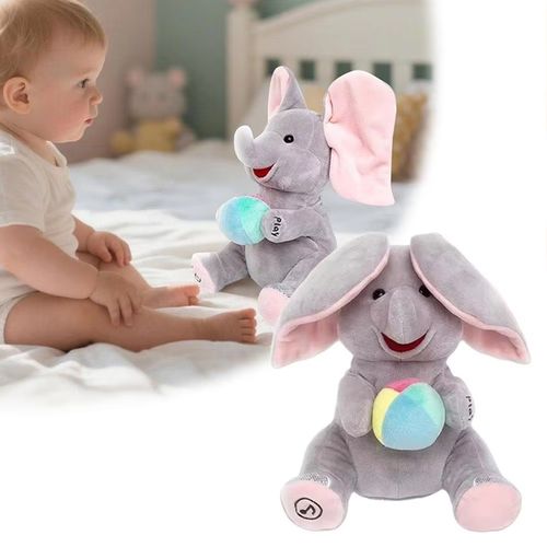 Singing Plush Elephant Toy With Lovely Sounds And Songs Moveable Ear Kids Interactive Roleplay Cuddle Doll Comfort Toy A2UB