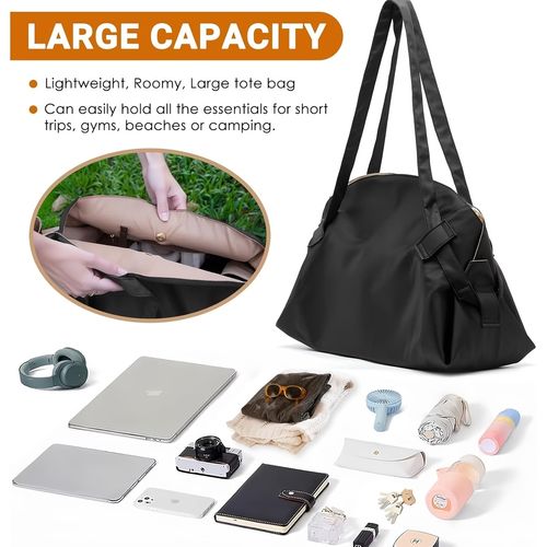 🎒Large-capacity shopping bag, travel🏕️, fitness🏃, camping storage shoulder crossbody bag. Stylish and portable✨, fits various scenarios, easy to carry outdoors.