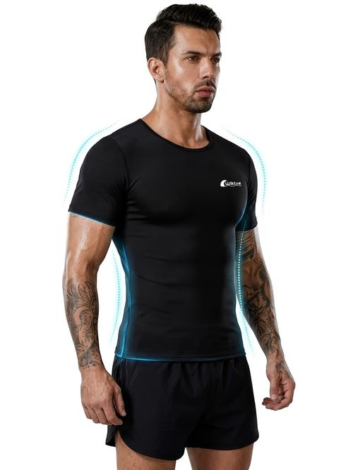 Men Sweat Sauna T-shirt Waist Trainer Suit Body Shapers Shapewear Corset Underwear Belly Control Fitness Fat Burn Tops