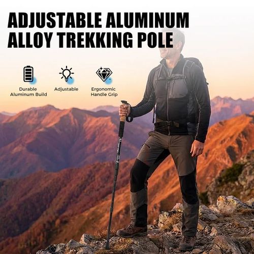 Adjustable Aluminum Alloy Trekking Pole – Durable, Shock-Absorbing, Lightweight