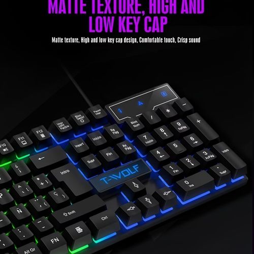3-Piece Wired Gaming Set 🖱️Keyboard Mouse Pad, Rainbow Backlight 🎮Supports PC PS4 PS5 Xbox 🔌No Batteries Needed