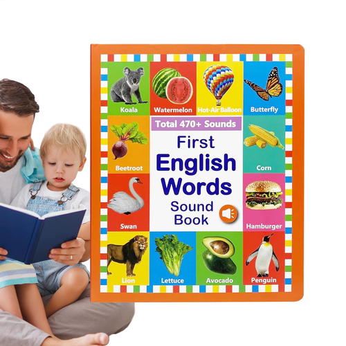 English Words Book Kids English Words Book With Sound Educational Vocabulary Studying Companion For Home 2-6 Years Old Girls