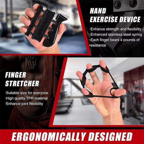 5-60Kg Adjustable Grip Strength Trainer with Finger Exerciser Hand Grip Strengthener for Muscle Building and Injury Recover