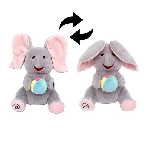 Singing Plush Elephant Toy With Lovely Sounds And Songs Moveable Ear Kids Interactive Roleplay Cuddle Doll Comfort Toy A2UB