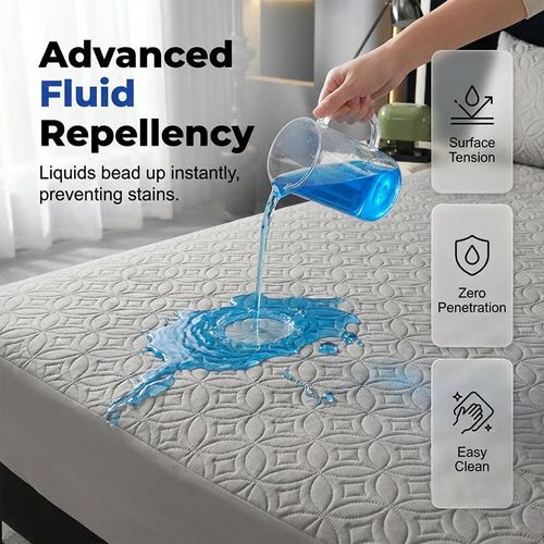 🛏️Quilted Waterproof Mattress Protector – Blocks spills & stains, keeps your mattress fresh. Deep pocket, no shifting. Sleep soundly! 😴✨