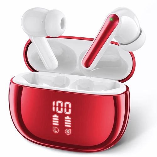 Bluetooth Earbuds with 40-Hour Battery Life (via Charging Case) – V5.3, Touch-Controlled, Hi-Fi Stereo, ENC Noise-Canceling Microphone, LED Battery Display, Deep Bass, Crystal-Clear Calls – Ideal for Sports and Fitness