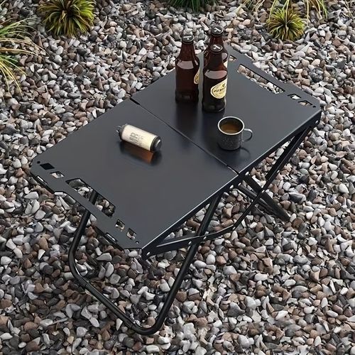 🏕️Folding camping table with storage bag 🌿iron picnic table for camping beach hiking 🥾