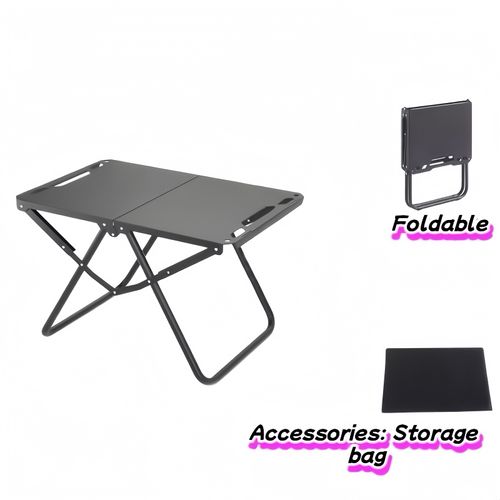 🏕️Folding camping table with storage bag 🌿iron picnic table for camping beach hiking 🥾