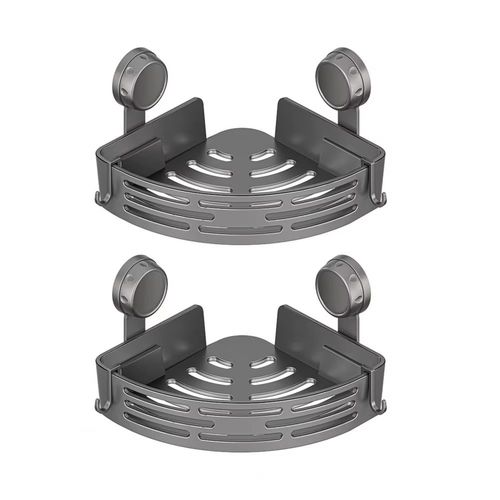 2pcsBathroom Corner Shelf No Drilling Shower Rack Bathroom Storage Rack with Strong Suction Cups No-drill Corner Shower Shelf