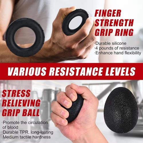 5-60Kg Adjustable Grip Strength Trainer with Finger Exerciser Hand Grip Strengthener for Muscle Building and Injury Recover