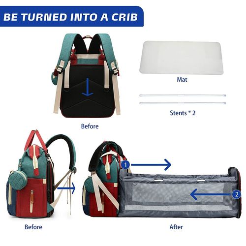 🎀Extra‑Large Capacity Foldable 3‑in‑1 Diaper Bag   MaternityBaby Bag  ✨with USB Charging Port 👶💖