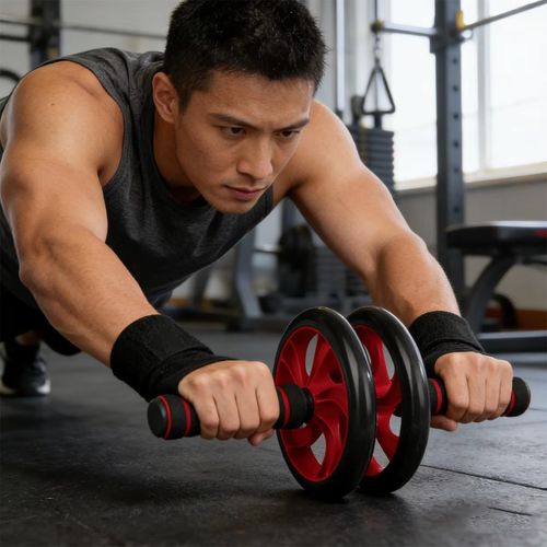 7-Piece Complete Ab Workout Set – Includes Push-up Bars, Ab Roller, Mini Mat, Resistance Bands, Jump Rope, and Hand Gripper – Strengthen Core, Build Muscle, and Burn Fat