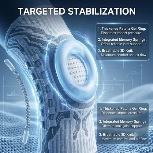 Smart Knob Knee Brace 1Pc Patella Gel Pad Lateral Stabilizer Compression Support For Joint Pain Relief Recovery Home Gym Wear