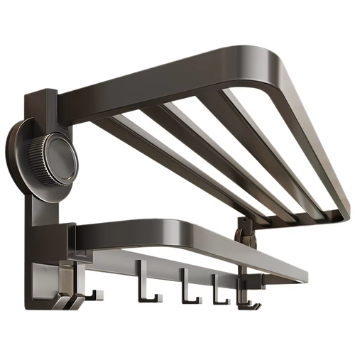 50cm Bathroom Towel Rack Suction Cup No Drilling Bathroom Storage Rack Space Saving Foldable Wall Mount Towel Holder Home
