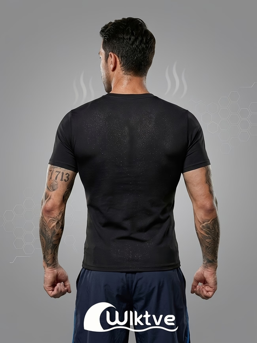 Men Sweat Sauna T-shirt Waist Trainer Suit Body Shapers Shapewear Corset Underwear Belly Control Fitness Fat Burn Tops