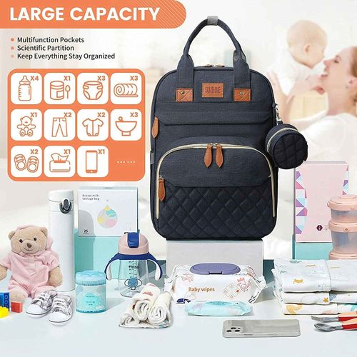 🎀Extra‑Large Capacity Foldable 3‑in‑1 Diaper Bag   MaternityBaby Bag  ✨with USB Charging Port 👶💖