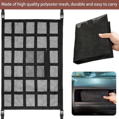 Car Strong Net Bag Load-Bearing Mesh Car Roof Storage Capacity Car Ceiling Auto Accessories Organizer Large Journey Space Saving