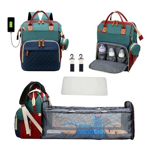🎀Extra‑Large Capacity Foldable 3‑in‑1 Diaper Bag   MaternityBaby Bag  ✨with USB Charging Port 👶💖