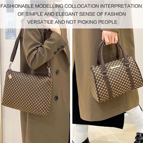 🌸6-piece multi-functional tote bag set. 🪻Stylish and simple floral print design. High-quality leather. 🌿Large capacity. Shoulder  crossbody bag. ✨A must-have for daily commutes and travel.