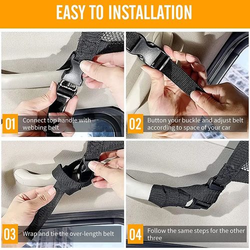 Car Strong Net Bag Load-Bearing Mesh Car Roof Storage Capacity Car Ceiling Auto Accessories Organizer Large Journey Space Saving