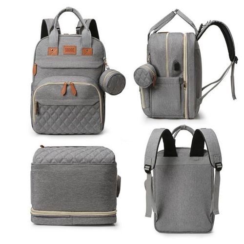 🎀Extra‑Large Capacity Foldable 3‑in‑1 Diaper Bag   MaternityBaby Bag  ✨with USB Charging Port 👶💖