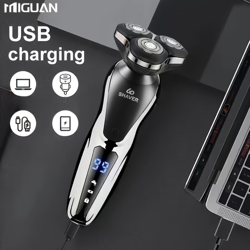 Men is Electric Shaver, 3in1 Multifunctional Shaver  Shaving, Sideburn Trimming, and Nose Hair Trimming   USB Rechargeable, Digital Display  A Perfect Holiday Gift for Men