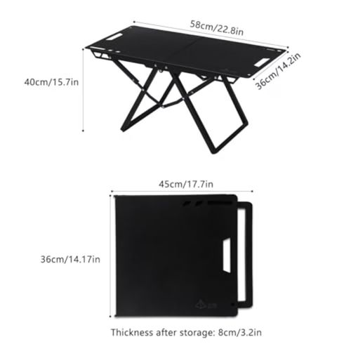 🏕️Folding camping table with storage bag 🌿iron picnic table for camping beach hiking 🥾