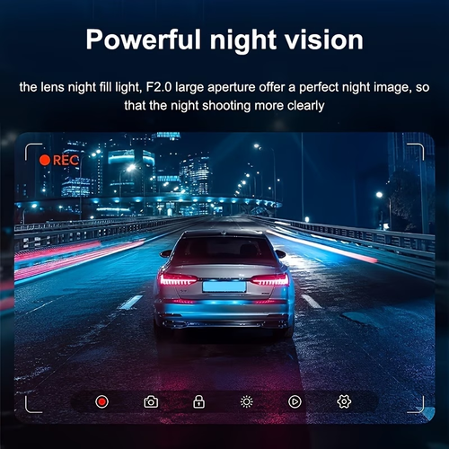 Dash Cam  Front   Interior Dual-Recording  1080P Front    720P Interior, 170° Wide-Angle Lens with Night Vision, Compact In-Car DVR, 24-Hour Parking Monitoring, Loop Recording, G-Sensor (SD card not included)