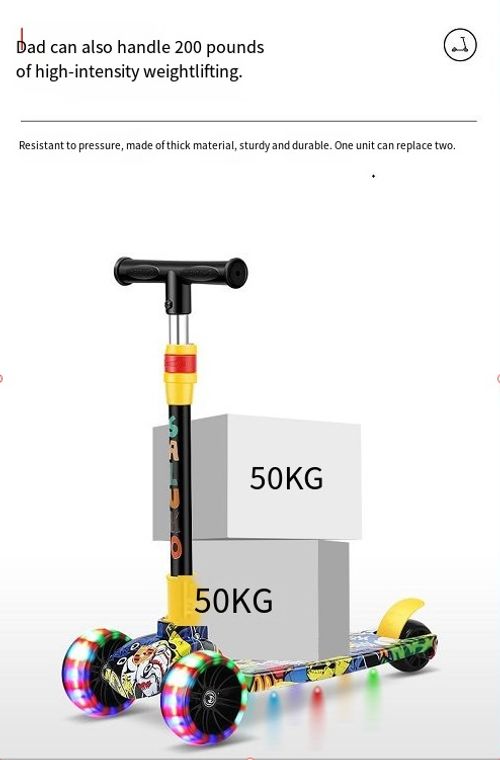 ✨Super fun kids scooter🛴 all children adore Light foldable pedal, easy to carry for outdoor trips 🌳 Suitable for boys 👦 and girls 👧 aged 3+ Glowing flashing wheels🌟 shine on every walk Stable smooth riding for park and family outings Solid safe structure for worry-free play Compact fold design saves much space at home 🏠