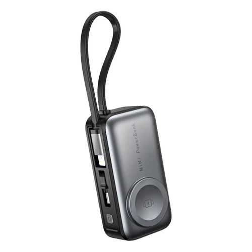 FONTASTIC 265518 Mini Power Bank 3in1 5000 mAh con 2 puertos USB-C™, negro y gris