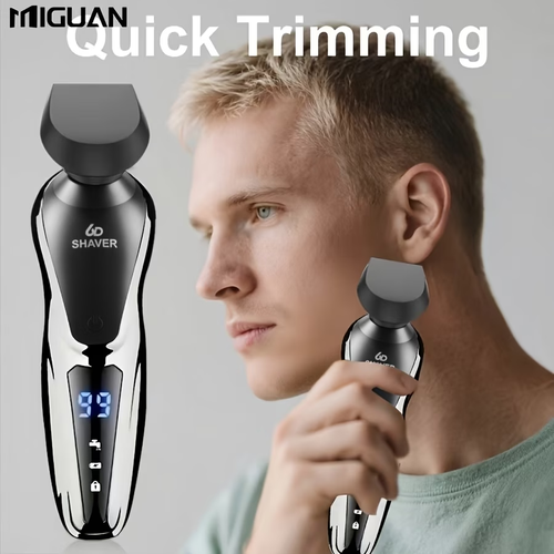 Men is Electric Shaver, 3in1 Multifunctional Shaver  Shaving, Sideburn Trimming, and Nose Hair Trimming   USB Rechargeable, Digital Display  A Perfect Holiday Gift for Men