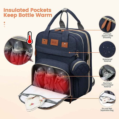 🎀Extra‑Large Capacity Foldable 3‑in‑1 Diaper Bag   MaternityBaby Bag  ✨with USB Charging Port 👶💖
