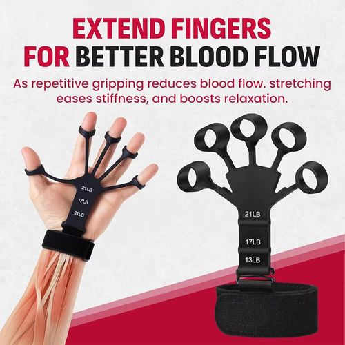 5-60Kg Adjustable Grip Strength Trainer with Finger Exerciser Hand Grip Strengthener for Muscle Building and Injury Recover