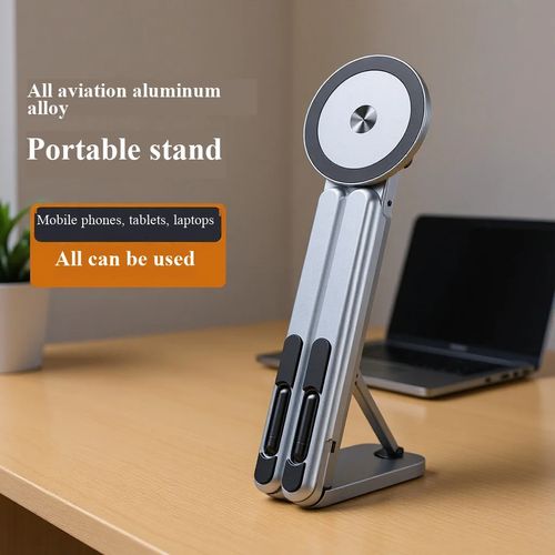 New Magnetic Aluminum Alloy Flat Panel Bracket, Portable Multi-Function Flat Panel Phone Notebook Universal Phone Bracket