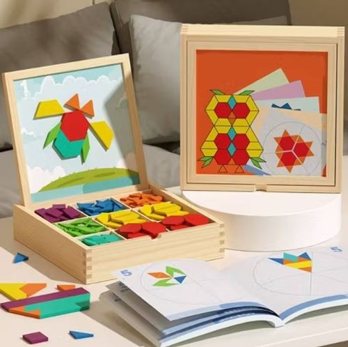 ✨Wooden Magnetic Block Puzzle Set 📦 Safe wooden blocks spark kids   creativity 🧱. Neat storage box 🎀, portable for trips👶. Great gift to cut kids   screen‑time for family play.