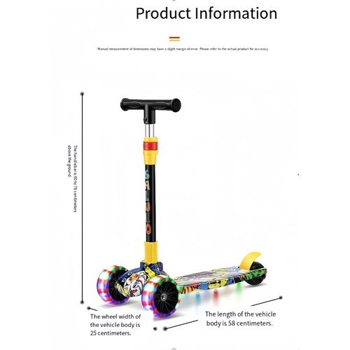 Foldable Kick Scooter for Boys and Girls – Cool Design with Light-Up Wheels